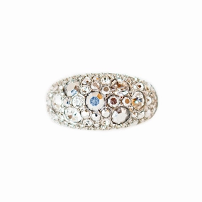 Fossil Ladies Ring Stainless Steel Silver Size 8 fashion-jewelry  