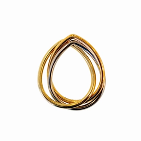 Fossil Ladies Ring Stainless Steel, Tri- Ip Rosegold, Ip Gold & Silver Size 7 fashion-jewelry  