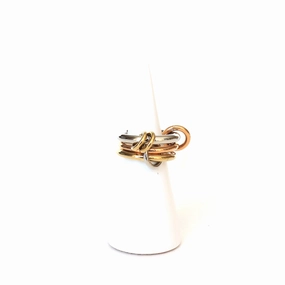 Fossil Ladies Ring Stainless Steel, Tri- Ip Rosegold, Ip Gold & Silver Size 9.25 fashion-jewelry  