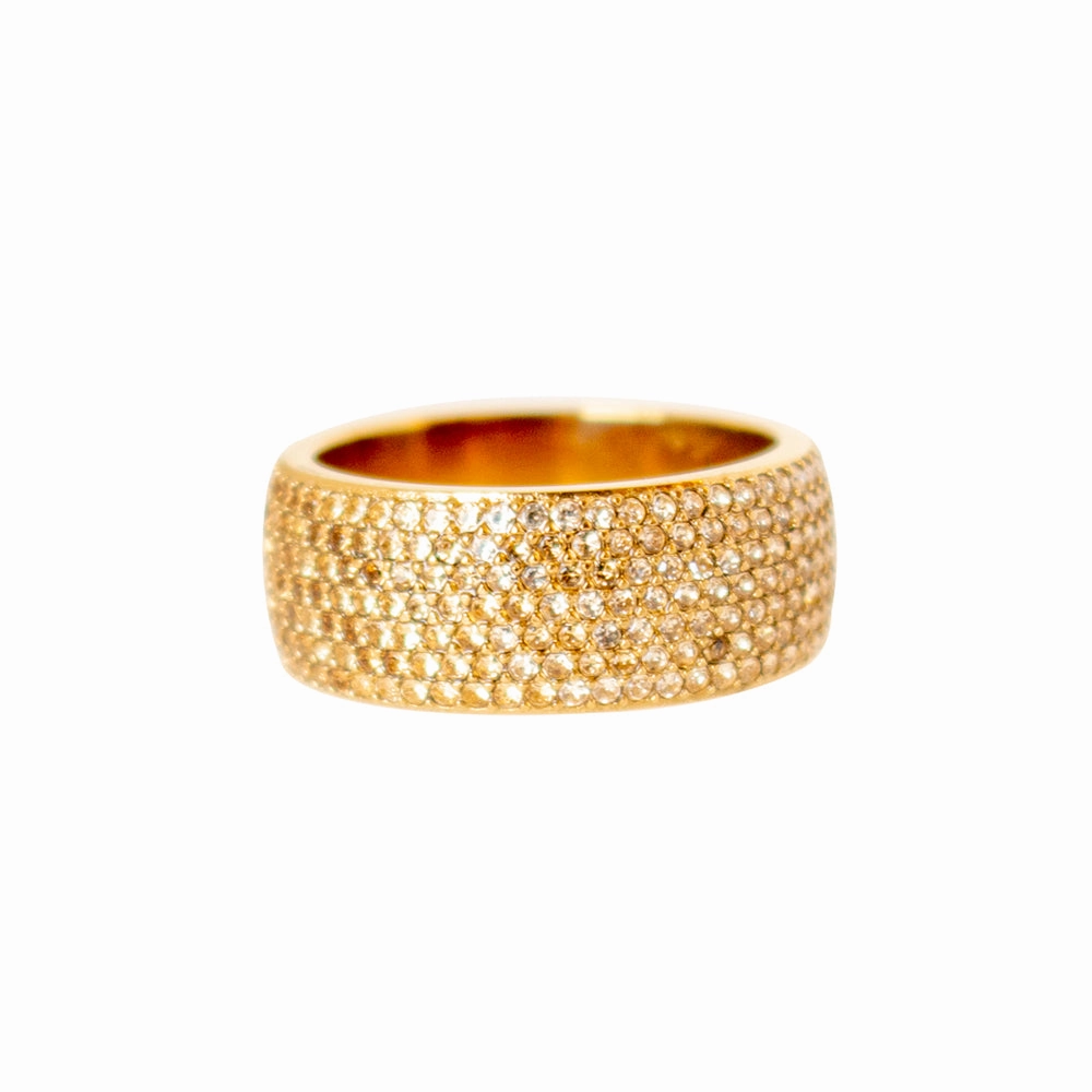 Fossil Ladies Ring Stainless Steel With Stones, Gold Size 7 fashion-jewelry  