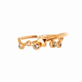 Fossil Ladies Stainless Steel Ring With Stones Size 7.5 fashion-jewelry  