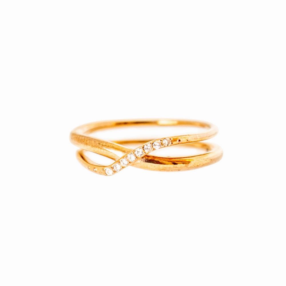 Fossil Ring Base Metal With Circle Zircon Ip Rosegold fashion-jewelry  