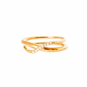 Fossil Ring Base Metal With Circle Zircon Ip Rosegold fashion-jewelry  