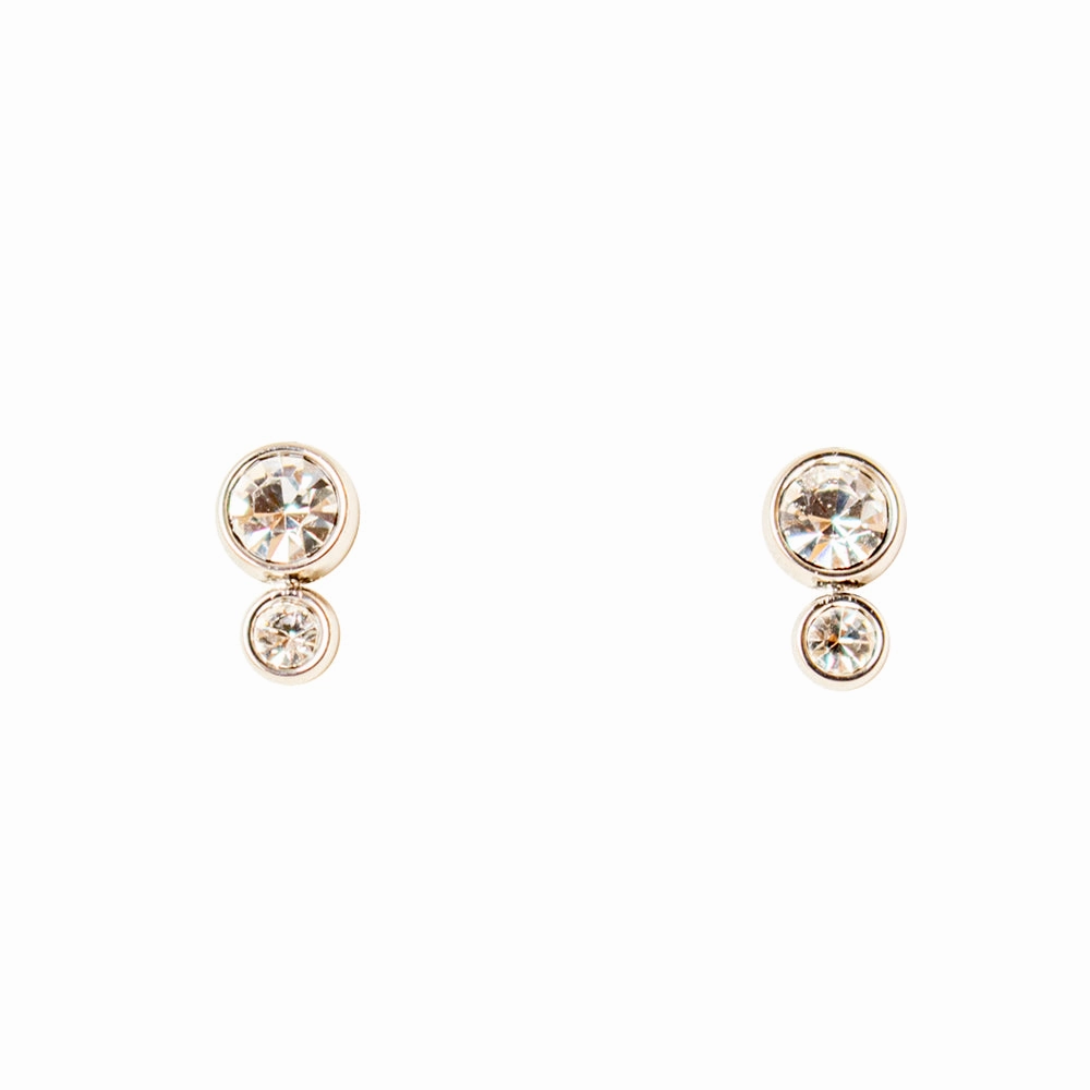 Fossil Silver Color Earring Base Metal With Zircon 