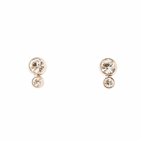 Fossil Silver Color Earring Base Metal With Zircon 