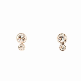 Fossil Silver Color Earring Base Metal With Zircon 