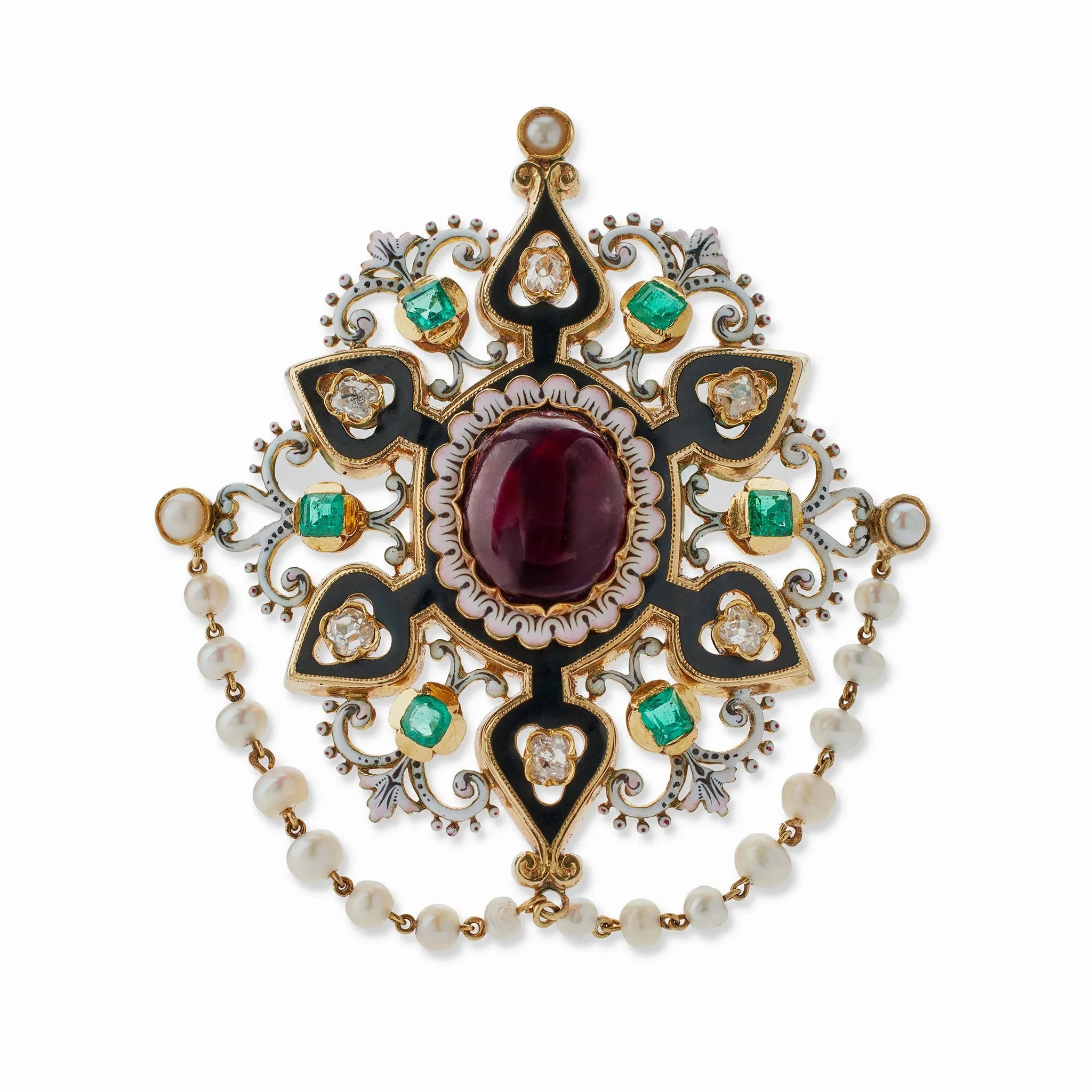 French Renaissance Revival &quot;Holbeinesque&quot; Demi-Parure