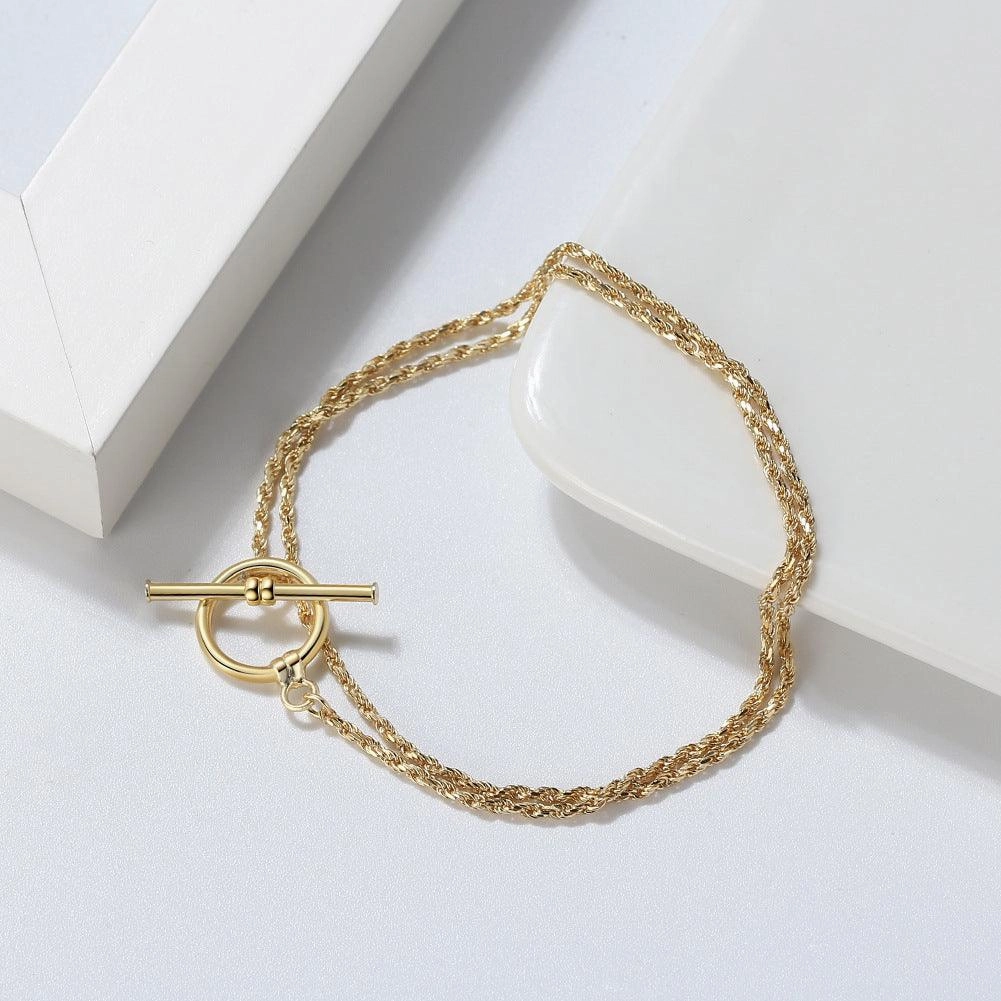 Fried Dough Twists Chain Diamond Bracelet