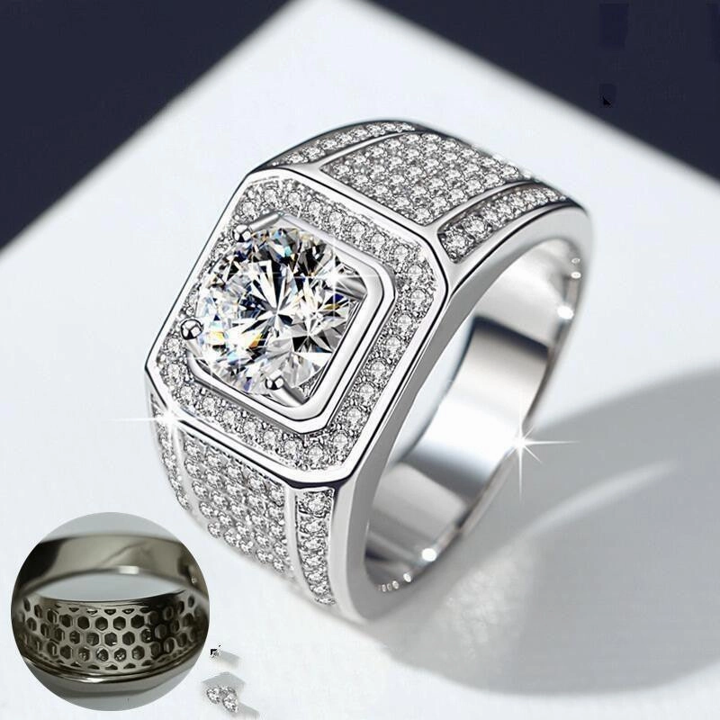 Full Diamond Inlaid Men's Diamond Ring