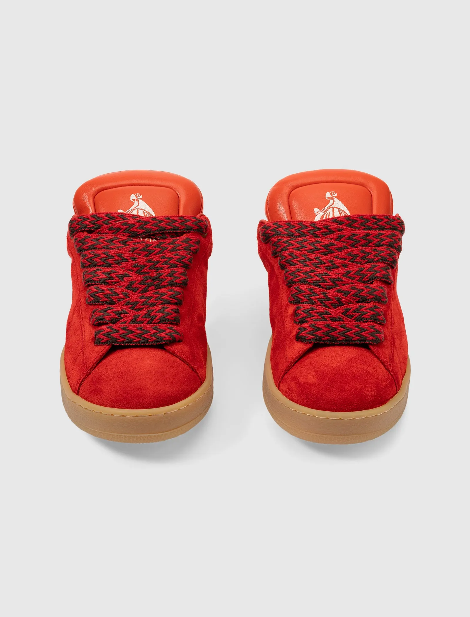 FUTURE X HYPER CURB SNEAKER AUS LEDER UND WILDLEDER (ROT/ORANGE)