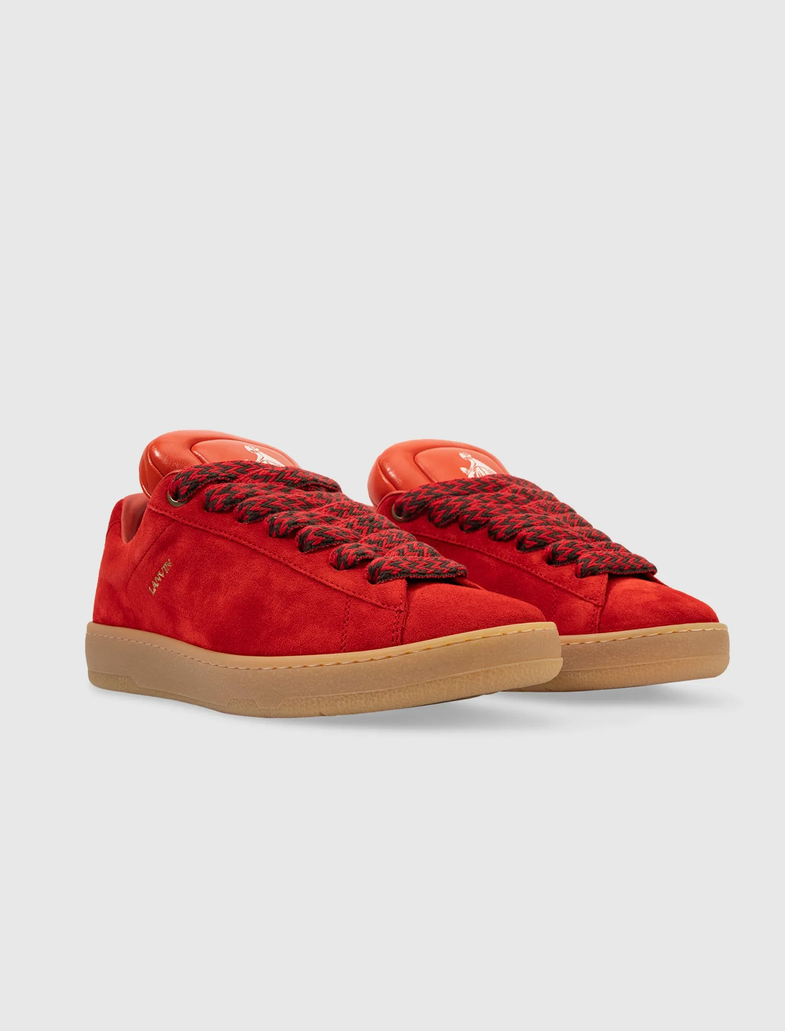 FUTURE X HYPER CURB SNEAKER AUS LEDER UND WILDLEDER (ROT/ORANGE)