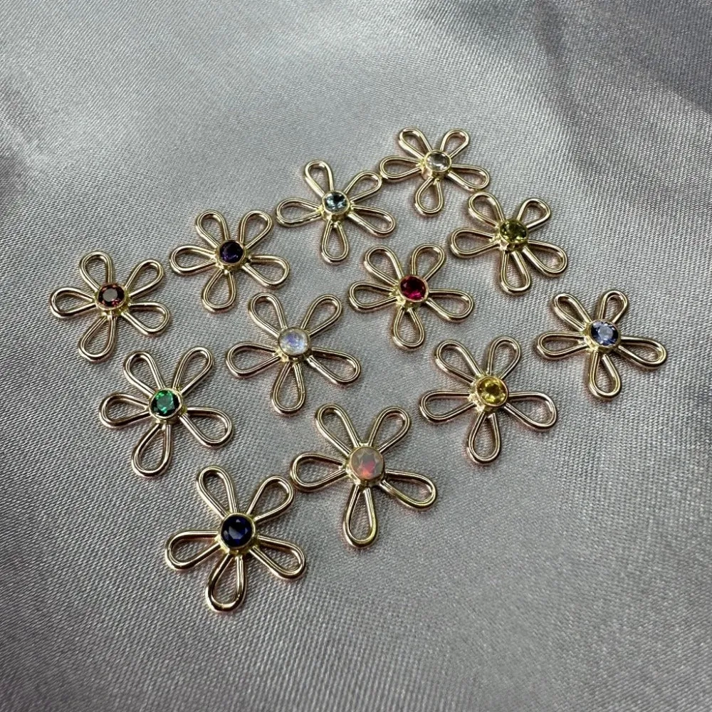 Garden Birthstone Hoop Earrings