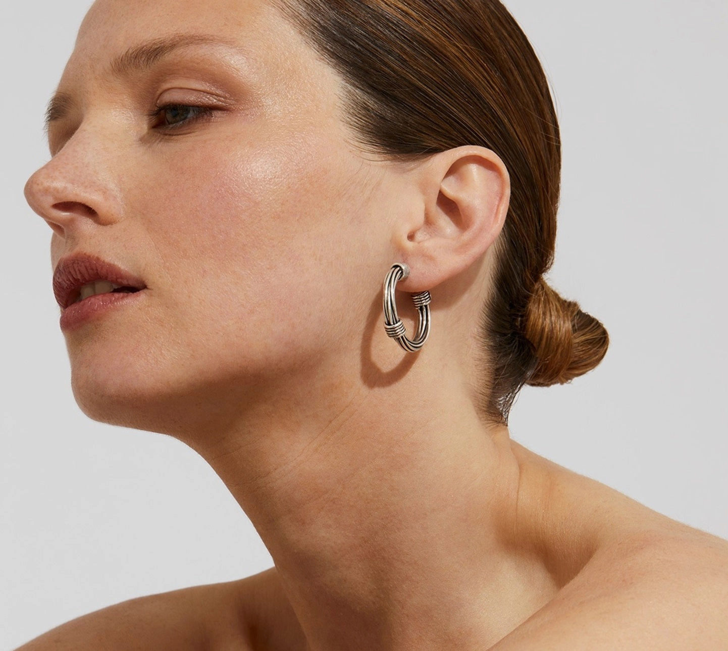 GAS BIJOUX - ARIANE SILVER HOOP EARRINGS