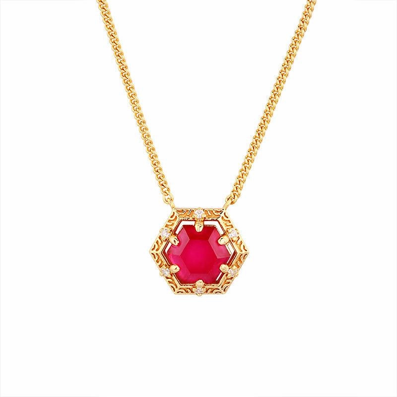 Geometric Hexagonal Antique Necklace