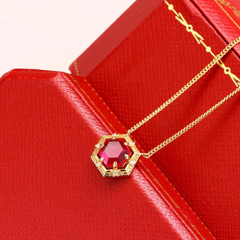 Geometric Hexagonal Antique Necklace