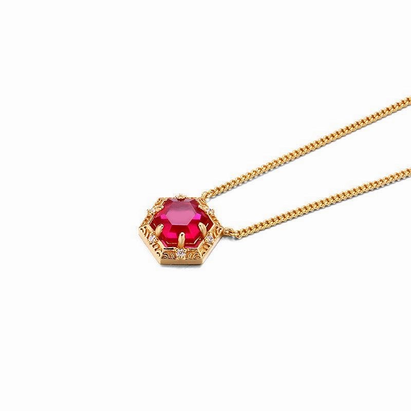 Geometric Hexagonal Antique Necklace