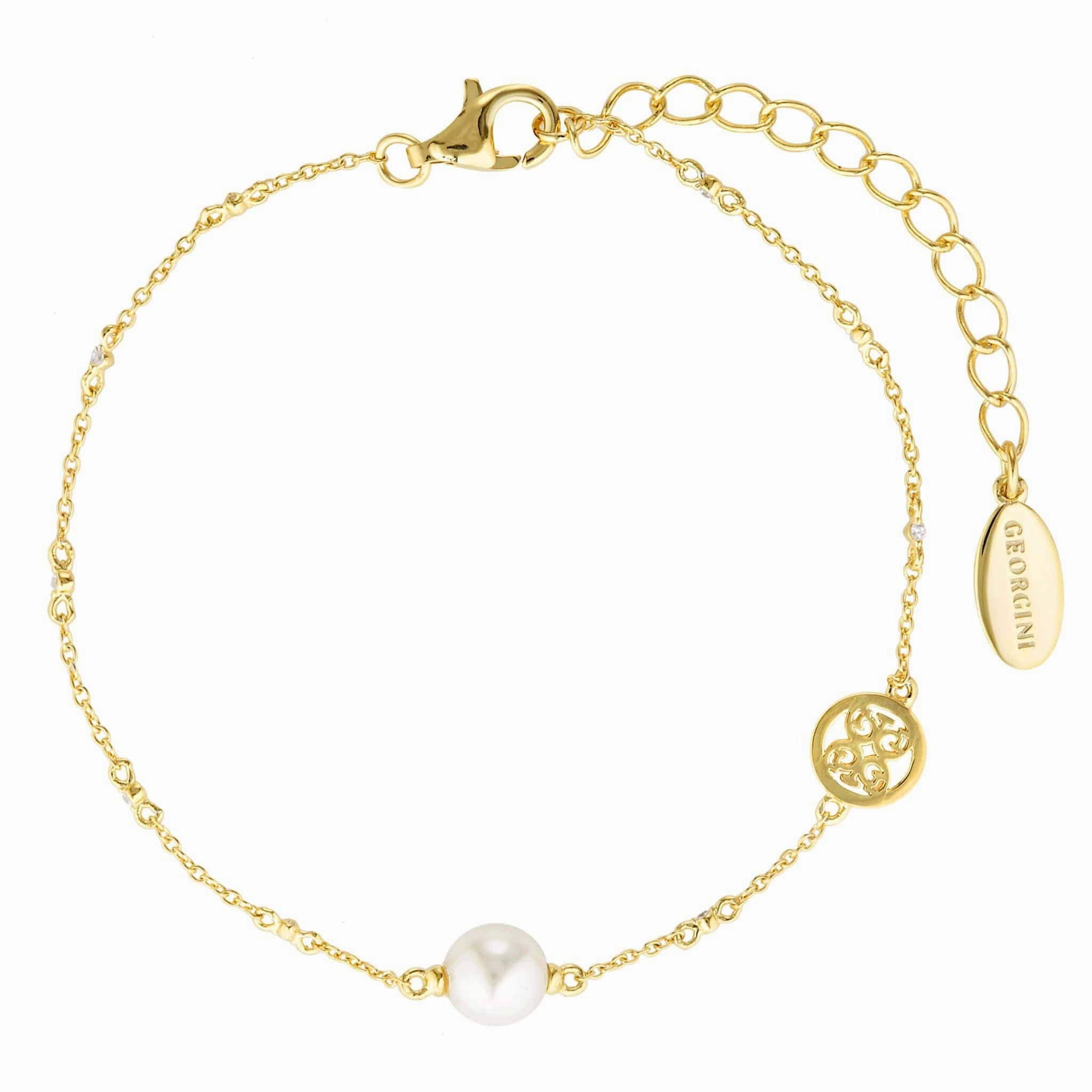 Georgini Red Carpet Globe Pearl Bracelet Gold hand-chain-bracelet  