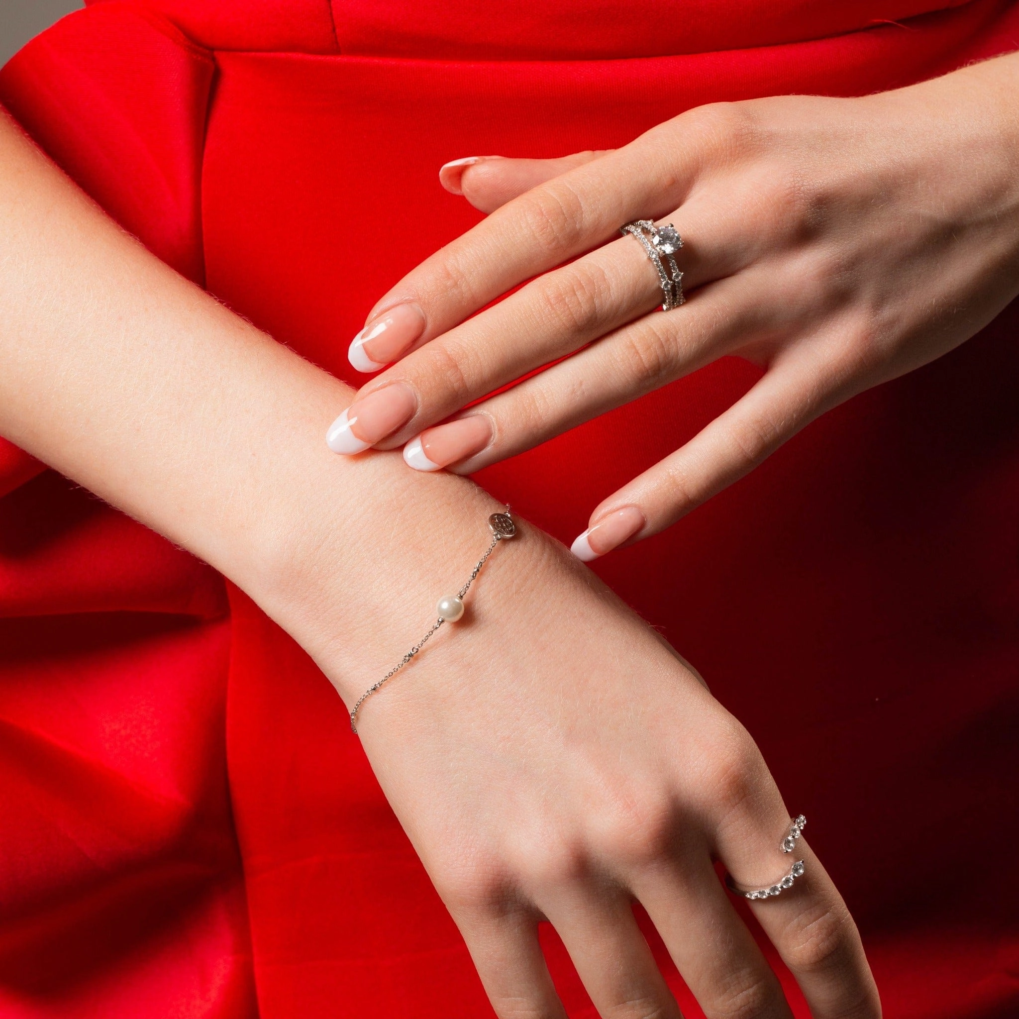 Georgini Red Carpet Globe Pearl Bracelet Silver