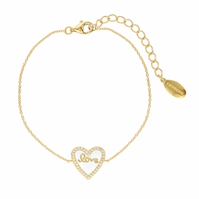 Georgini Reflection Enamel Love Heart Bracelet Gold hand-chain-bracelet  