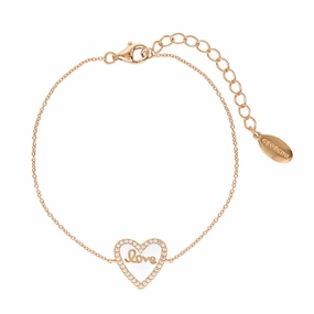 Georgini Reflection Enamel Love Heart Bracelet Rose Gold hand-chain-bracelet  