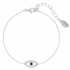 Georgini Rock Star Blue Evil Eye Silver Bracelet hand-chain-bracelet  
