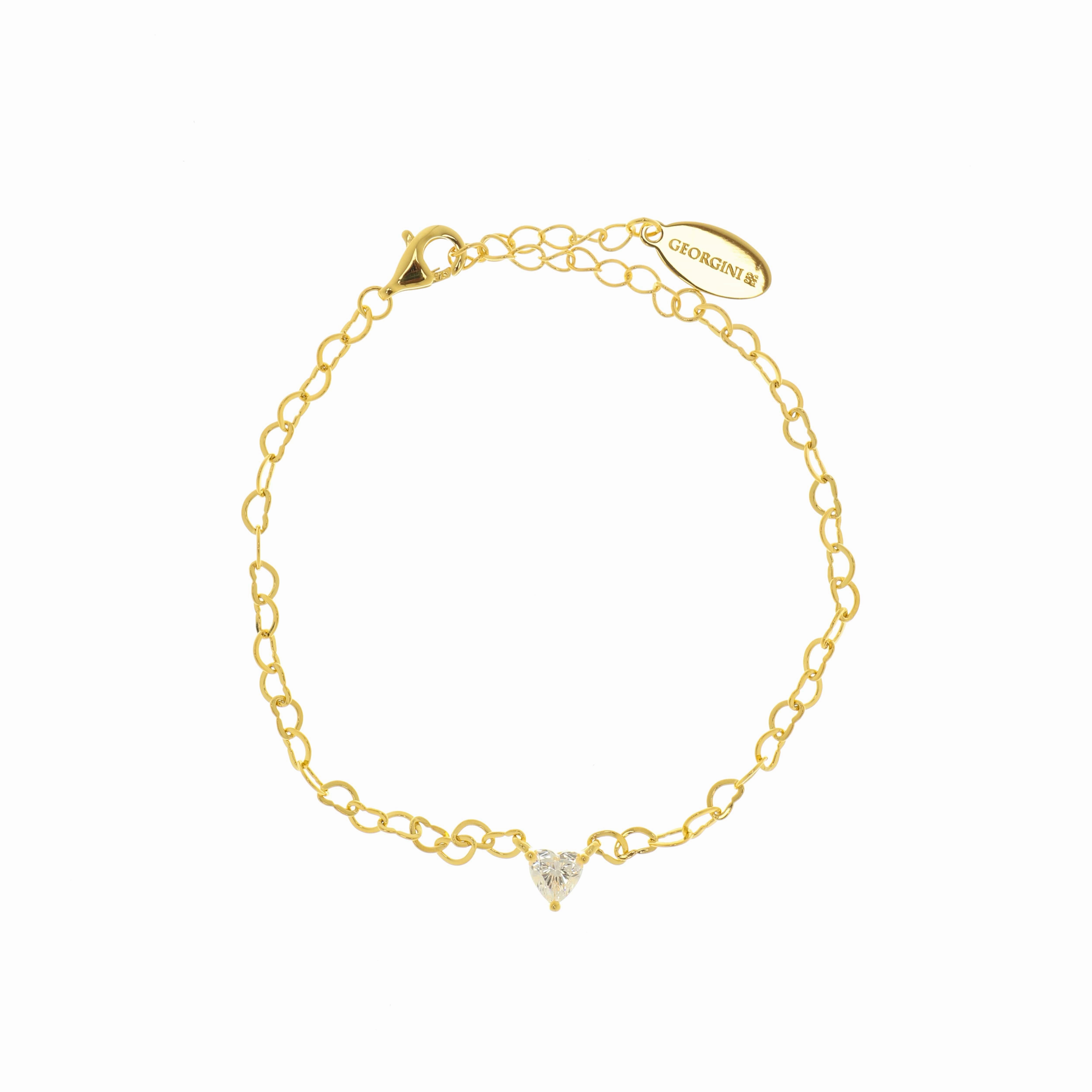 Georgini Sweetheart Heart Chain Bracelet Gold hand-chain-bracelet  