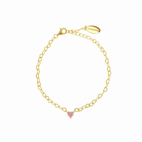 Georgini Sweetheart Heart Chain Bracelet Pink Gold hand-chain-bracelet  