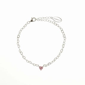 Georgini Sweetheart Heart Chain Bracelet Pink Silver hand-chain-bracelet  