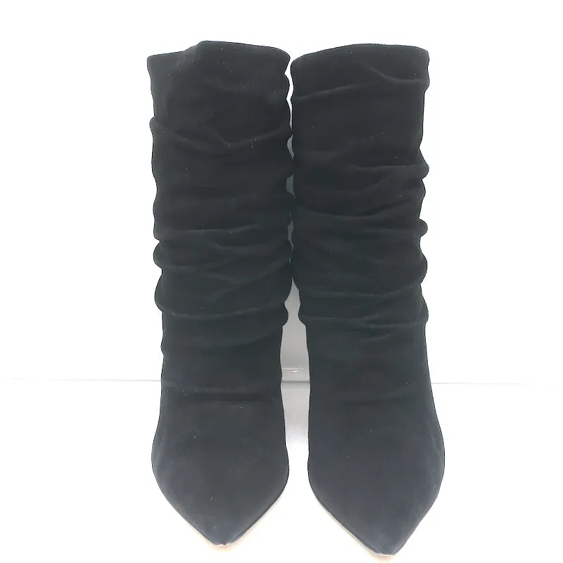 Gianvito Rossi Cecile Slouch Stiefeletten Schwarz Wildleder Größe 36,5
