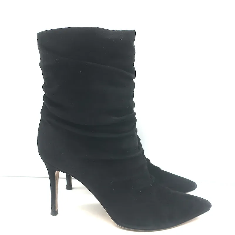 Gianvito Rossi Cecile Slouch Stiefeletten Schwarz Wildleder Größe 36,5