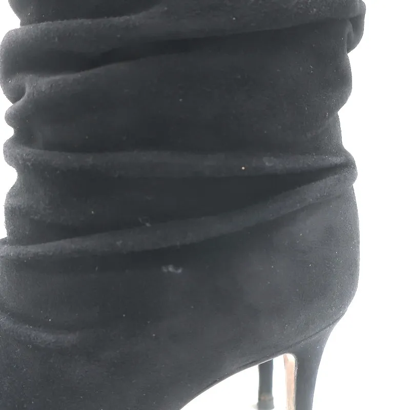 Gianvito Rossi Cecile Slouch Stiefeletten Schwarz Wildleder Größe 36,5