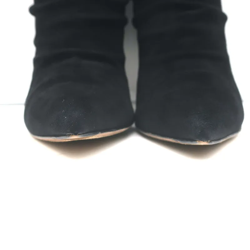 Gianvito Rossi Cecile Slouch Stiefeletten Schwarz Wildleder Größe 36,5