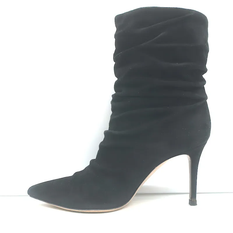 Gianvito Rossi Cecile Slouch Stiefeletten Schwarz Wildleder Größe 36,5