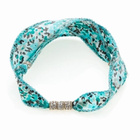 Giora' Soft Silk Bracelet with Swarovski Crystals Acquamarine hand-chain-bracelet  