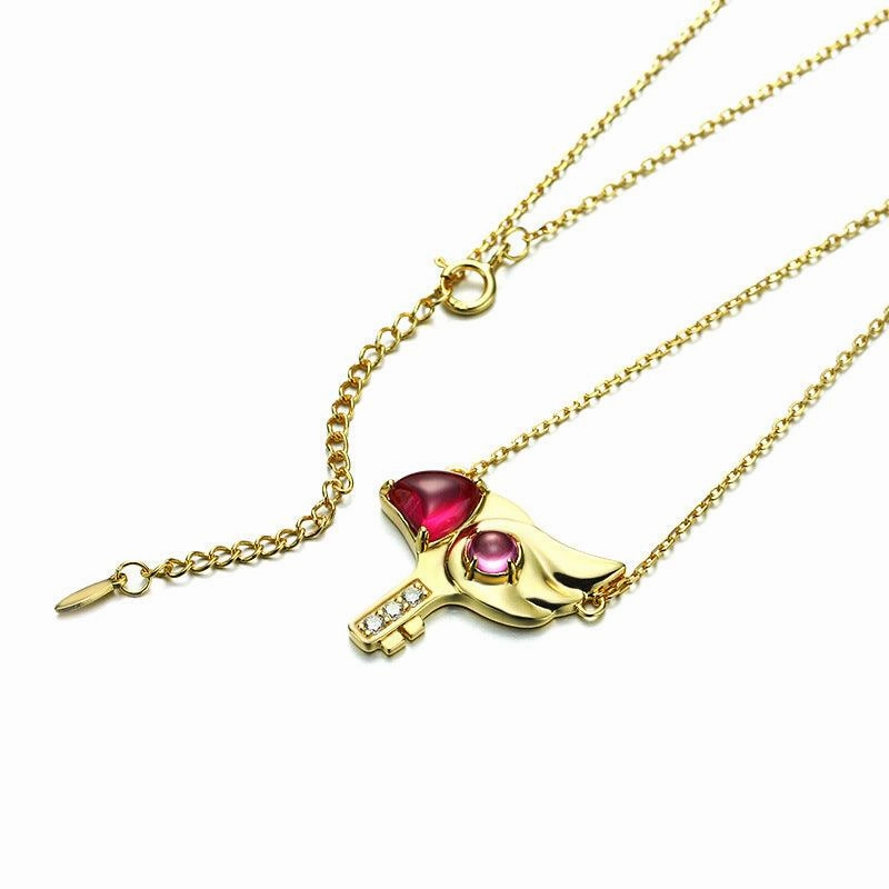 Girl Cherry Bird Head Seal Key Necklace
