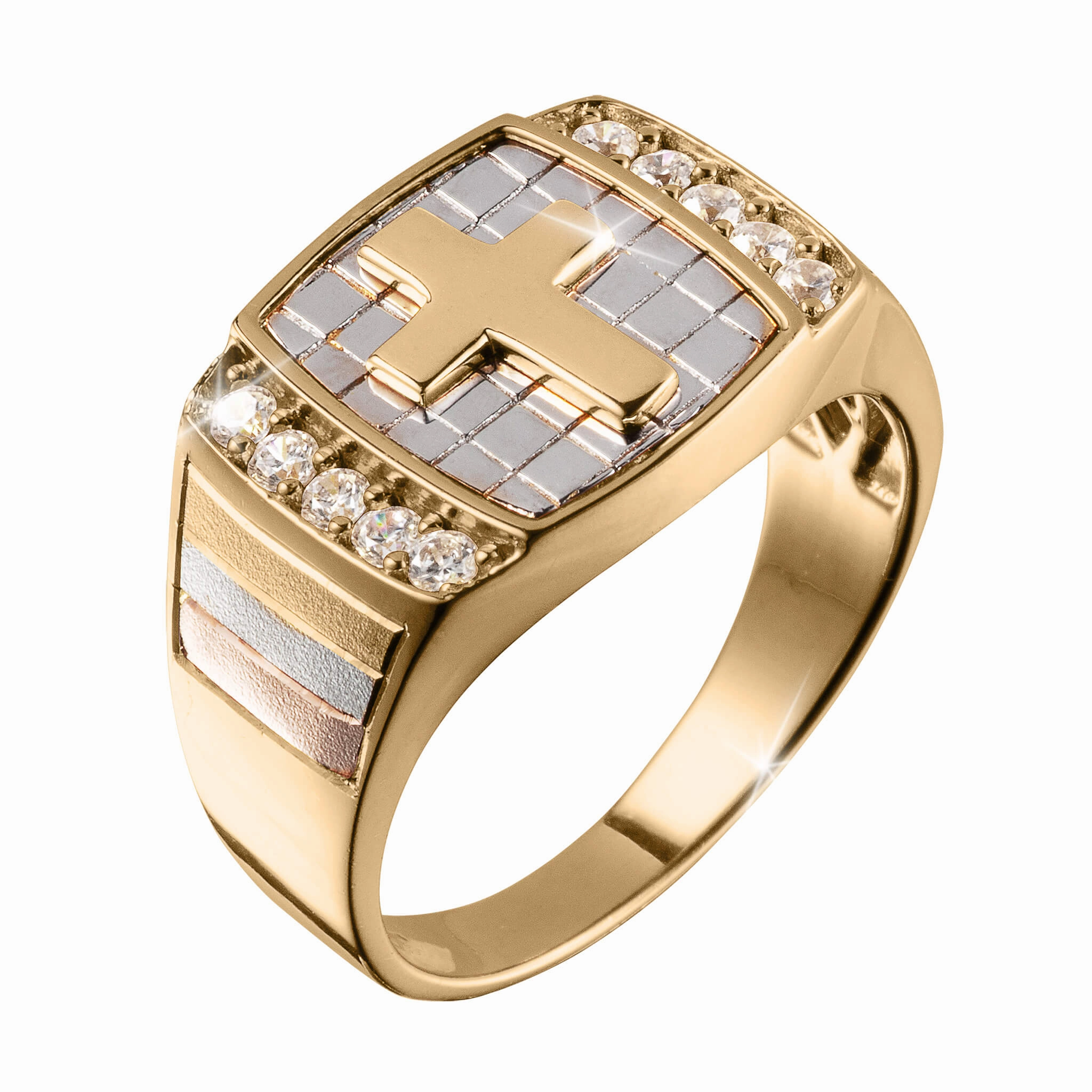 Glorious Cross Mens Ring hand-chain-bracelet  