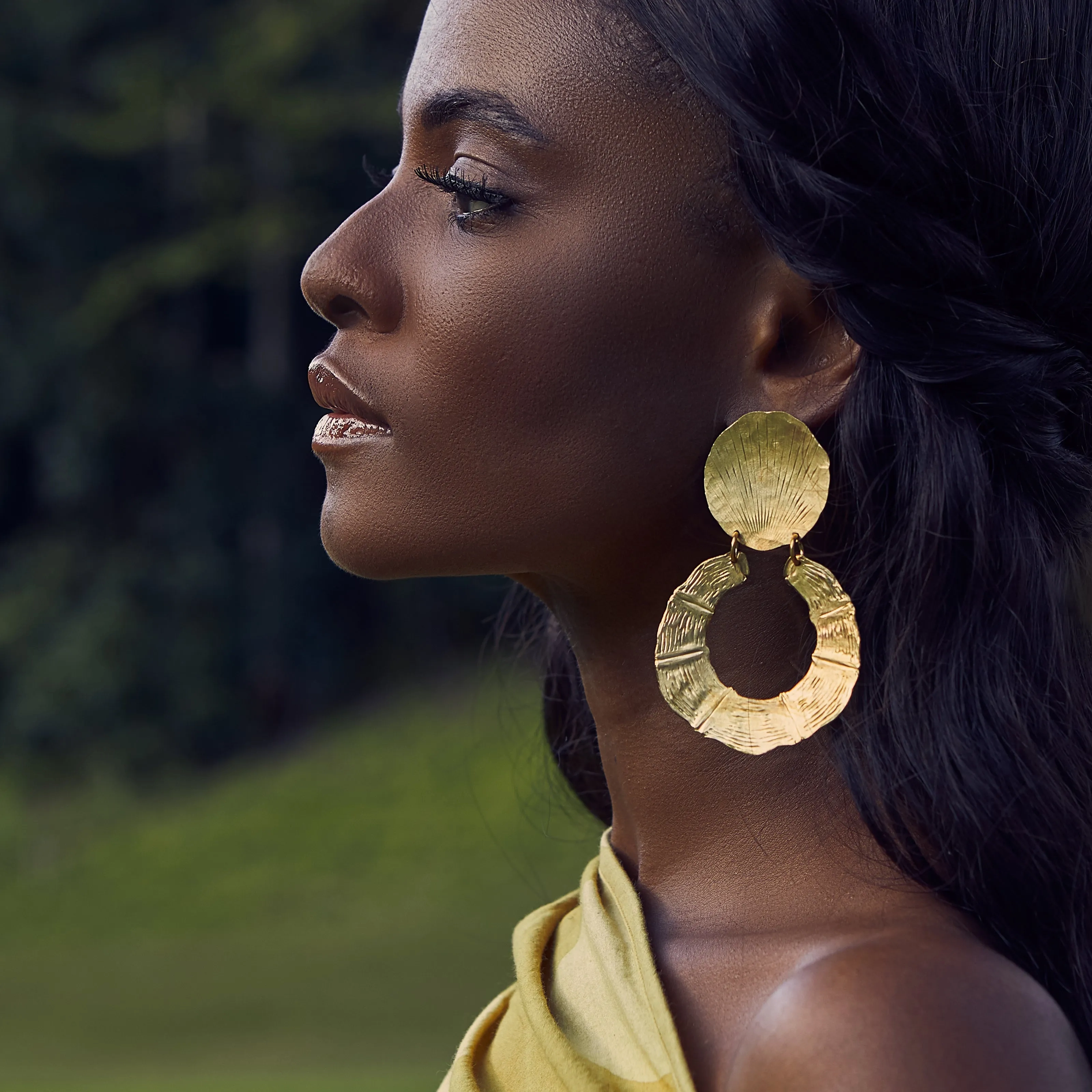 Gold Bambou Earrings