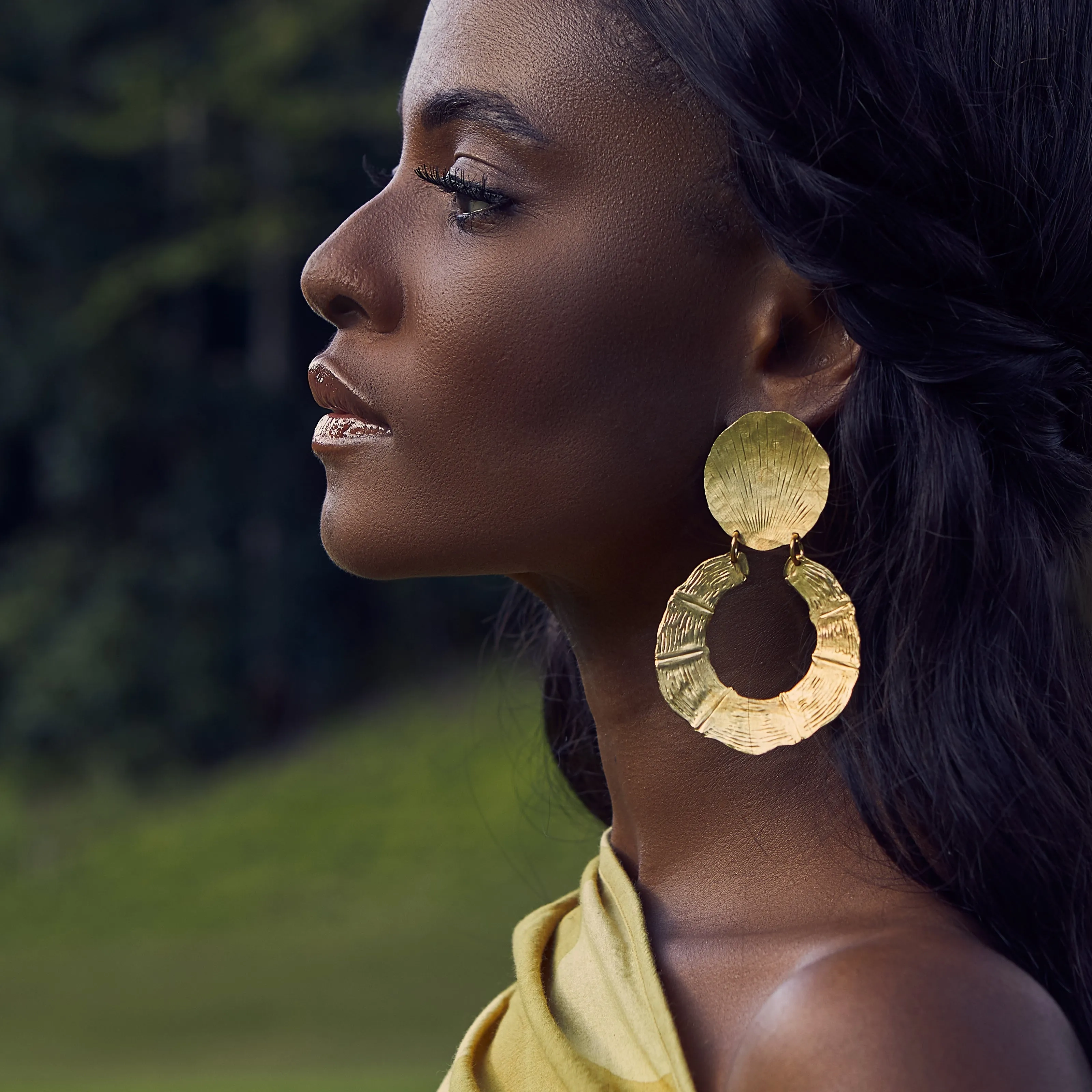 Gold Bambou Earrings
