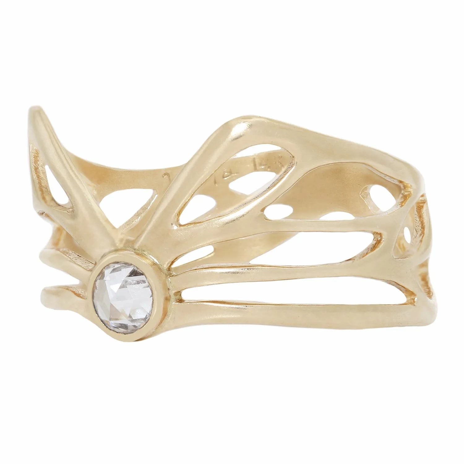 Gold Diamond Winged Ring