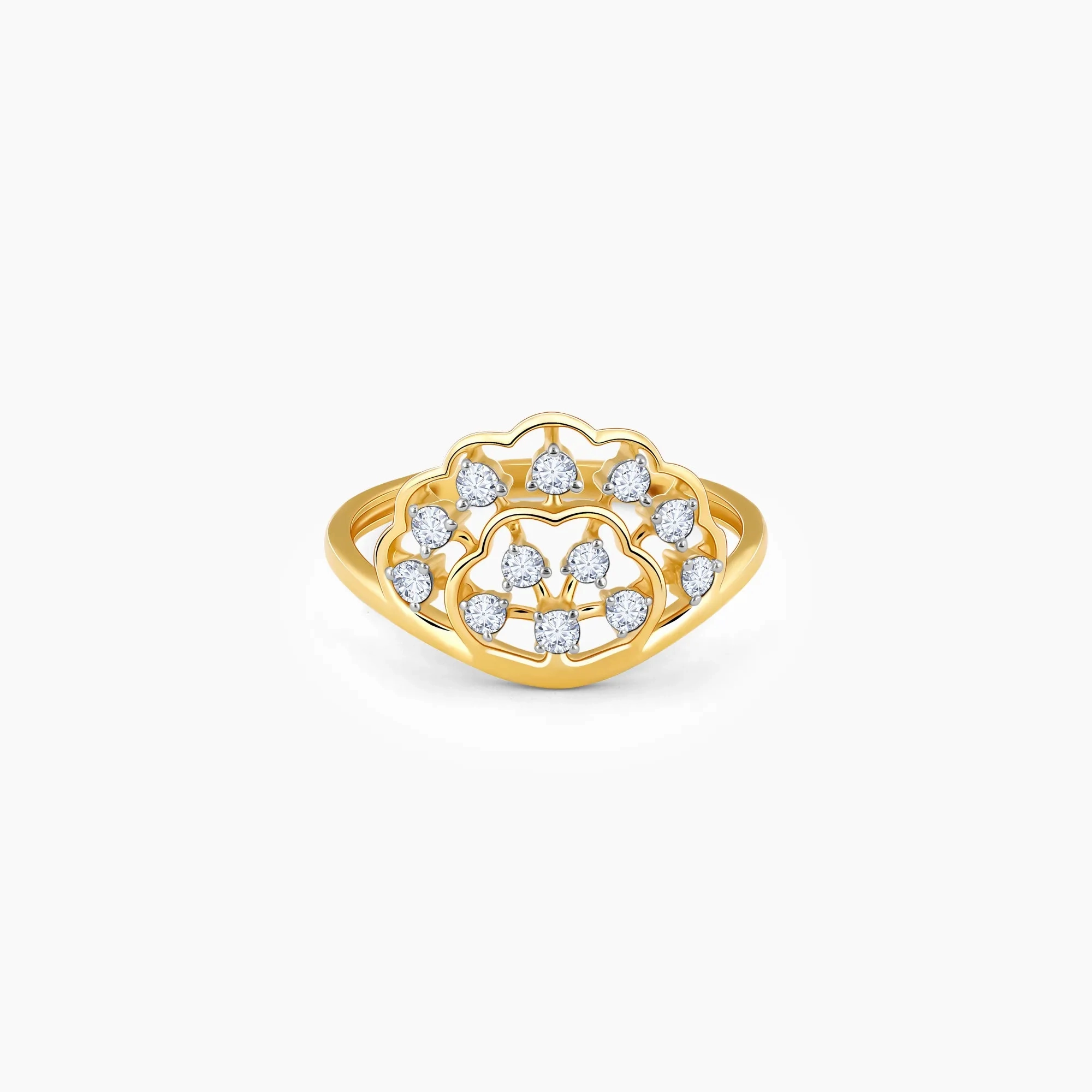 Gold Fanfare Diamond Ring