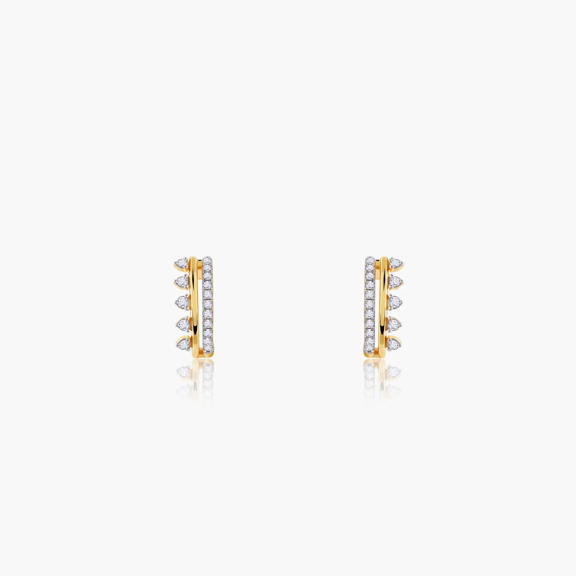 Gold Glitter Bomb Diamond Earrings