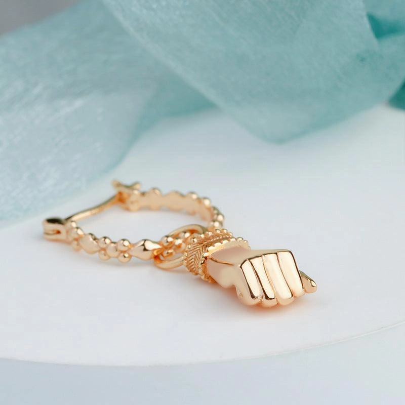 Gold Plated Hand Guard And Peace Eardrop