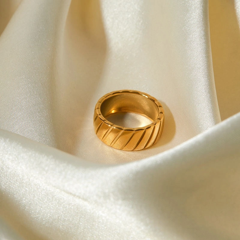 Gold Plated Hypotenuse Pattern Closed Ring 