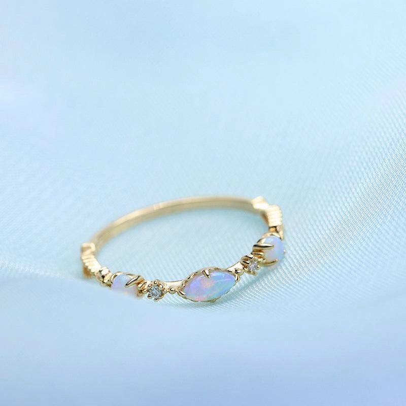 Gold-plated Inlaid Light Luxury Thin Ring