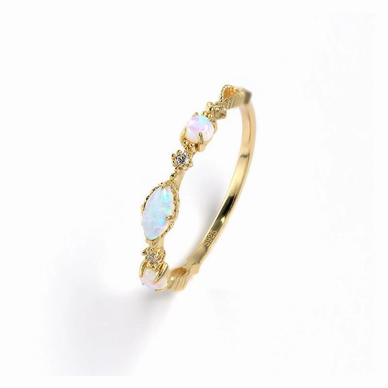 Gold-plated Inlaid Light Luxury Thin Ring