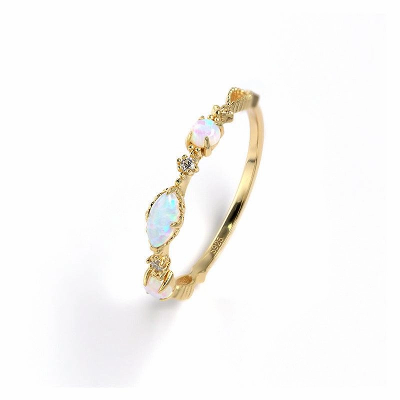 Gold-plated Inlaid Light Luxury Thin Ring