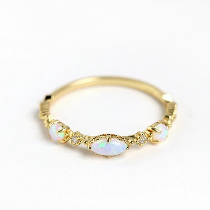 Gold-plated Inlaid Light Luxury Thin Ring