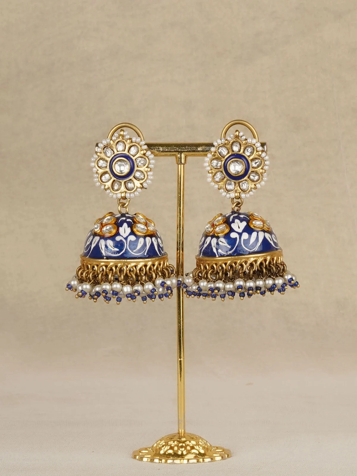 Gold Plated Jadau Kundan Earrings - ME1405