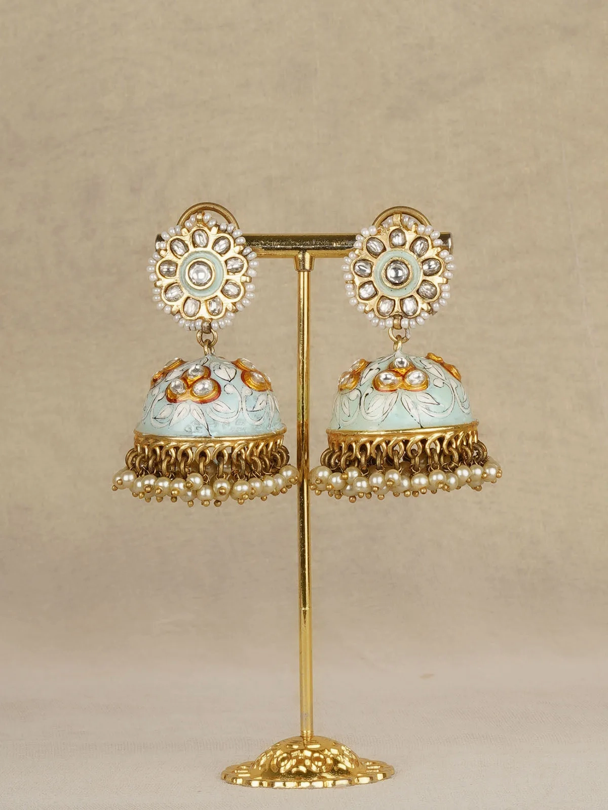 Gold Plated Jadau Kundan Earrings - ME1405
