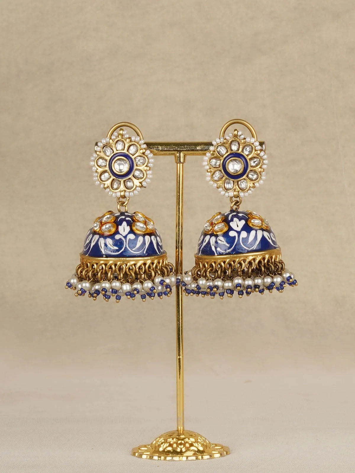 Gold Plated Jadau Kundan Earrings - ME1405